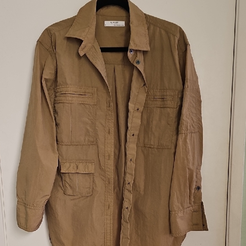 Banana Republic ladies Tan Shirt Jacket Size Small Nwot